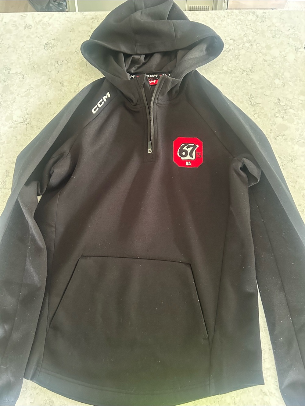CCM Black Hoodie with OWHL Elite Ottawa 67s Logo Tag